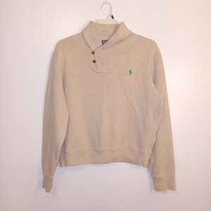 Polo by Ralph Lauren Tan Sweatshirt with Green Logo